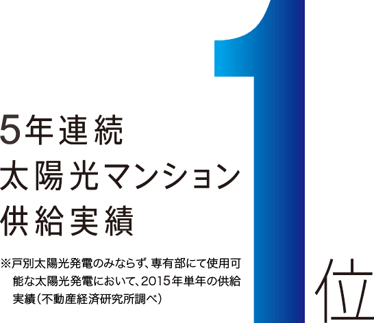 5年連続太陽光マンション供給実績 1位